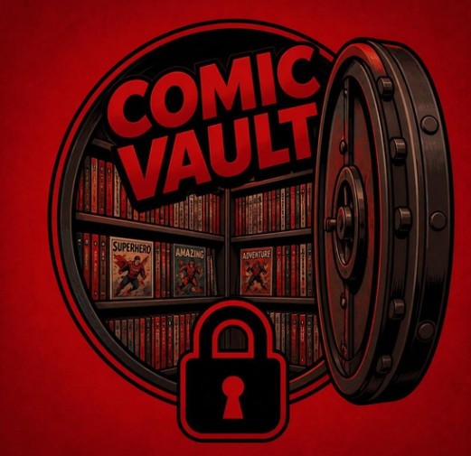 Comic books representing the Comic Vault collection